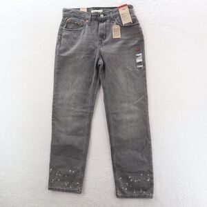 Levi's Jeans Women's Size 32x30 Gray Low Pro Mid Rise Straight Distressed Logo